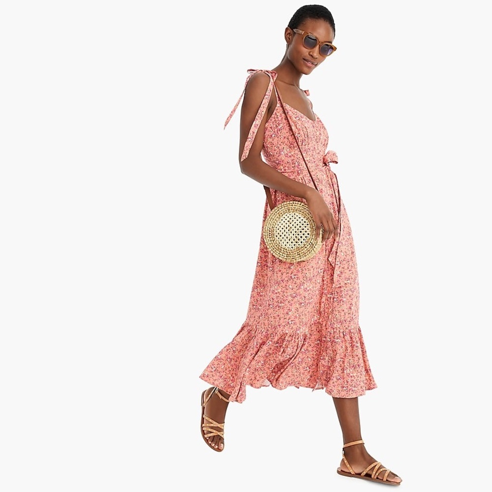 J. Crew Button Front Floral Midi Dress